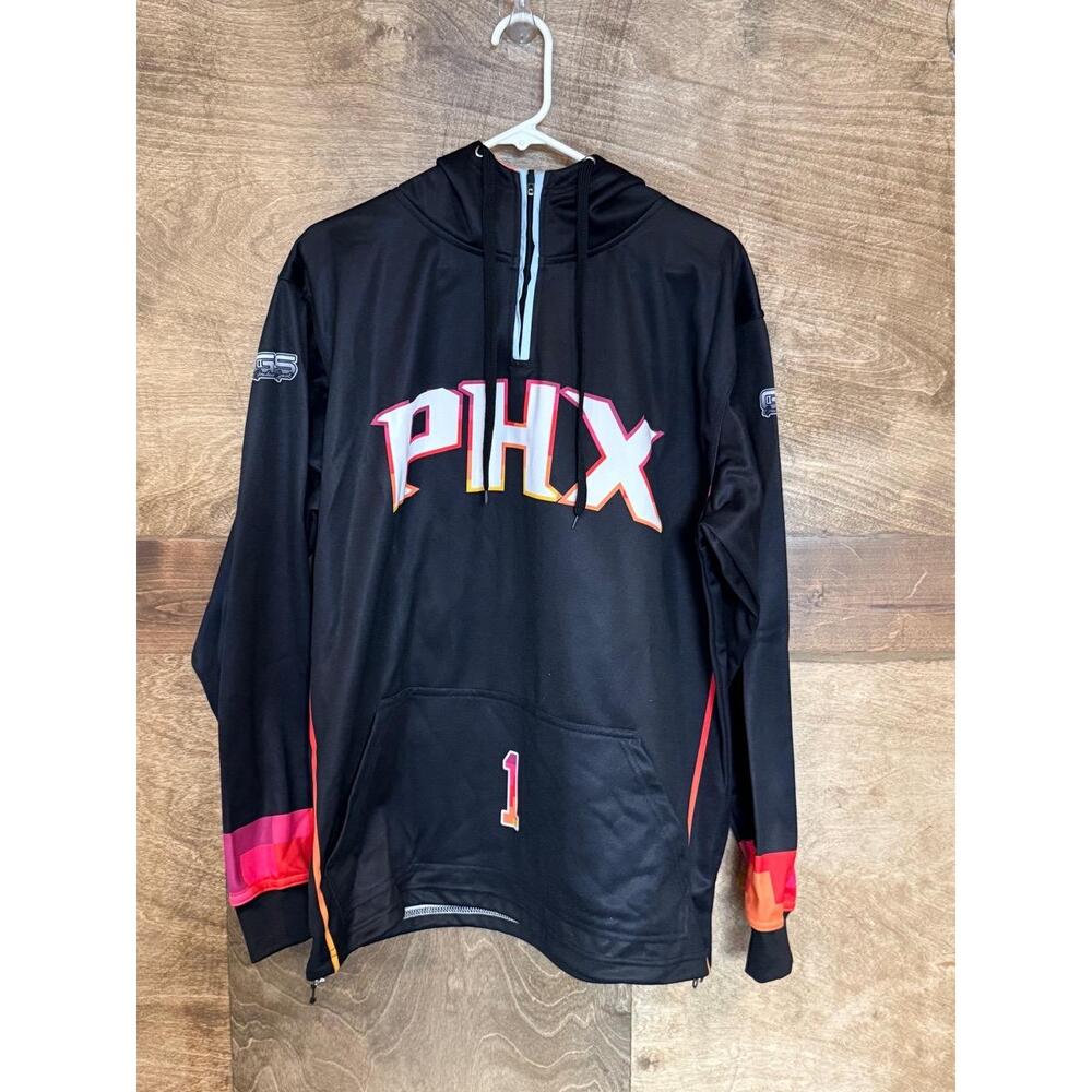 Custom Black Phoenix Suns Print Color Block Pocket Unisex Casual Hoodie Large